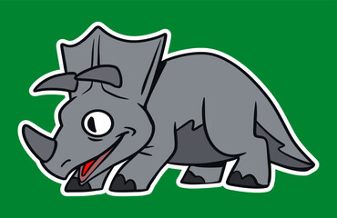 Isolated Dinosaur Standing Sticker Cartoon Illustration