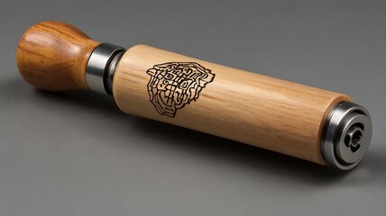 Fototapeta premium metal head stamp tool with wooden handle