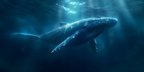 Fototapeta premium A luminous space whale amidst a cosmic tempest a radiant juxtaposition. Concept Surreal Universe, Cosmic Creatures, Whimsical Art, Luminous Color Palette