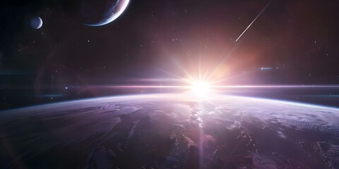 Obraz premium The Peaceful Balance of Celestial Bodies in the Cosmic Harmony. Concept Cosmic Harmony, Celestial Bodies, Peaceful Balance