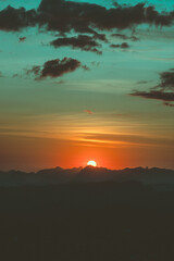 Happiness of mountain in sunset or sunrise