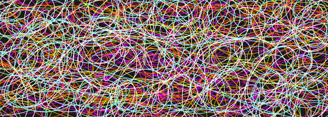 Colored tangled pattern. Abstract chaotic texture. Background with lines and waves. Art creation