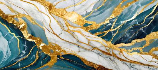 Paint a scene inspired by Carrara marble with gilded accents, using oil techniques to emphas. Generative AI.	
