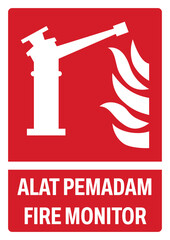 ISO fire prevention safety signs in indonesian_alat pemadam kebakaran fire monitor size a4/a3/a2/a1