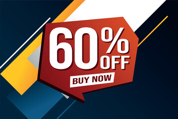 60% sixty percent off buy now poster banner graphic design icon logo sign symbol social media website coupon

