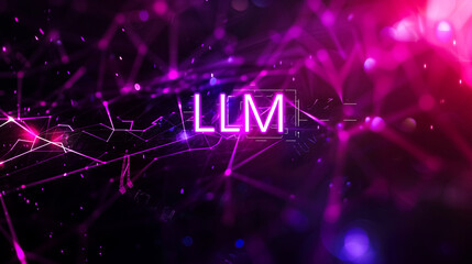 Futuristic LLM representation with abstract neon lines and nodes, depicting the complex data networks and advanced algorithms powering large language models in AI and tech innovations.

