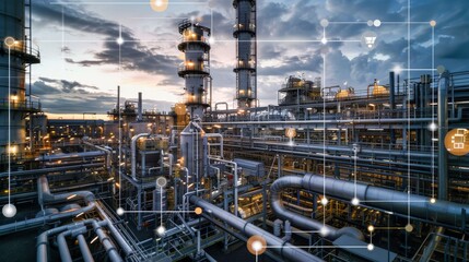 Fototapeta premium Industrial Complex with Smart Technology Integration