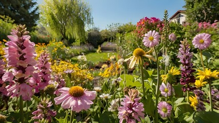 Obraz premium A garden in full bloom during springtime