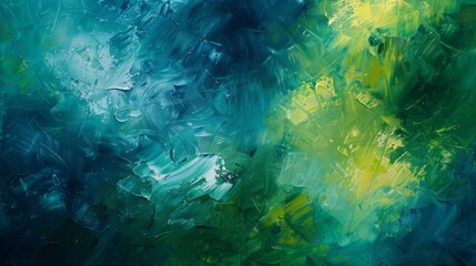 Abstract blue and green oil painting artwork.  Abstract art background. Digital art print