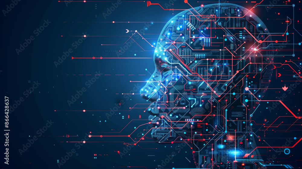 Poster experience futuristic ai technology through innovative algorithms and machine learning capabilities.