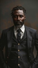 Fototapeta premium Middle-aged Nigerian man with a suit