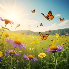 a sunny meadow filled with wildflowers