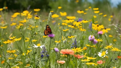 a sunny meadow filled with wildflowers