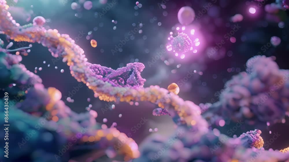 Poster An animation of the replication process with RNA primers being added to the parent DNA strands.