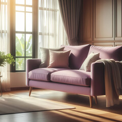 a beautiful sofa in the room