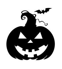 Wicked Grinning Pumpkin Silhouette vector