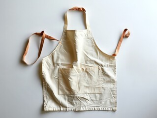 An artist's smock or apron, isolated on white background to highlight its use in protecting clothing while working with various media.