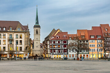 The old city center of the cathedral square in Erfurt