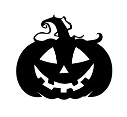 Wicked Grinning Pumpkin Silhouette vector