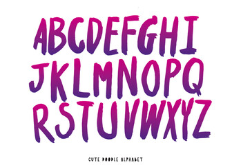 Cute doodle Vector background with black and white letters,Cute doodle Alphabet,alphabet pattern