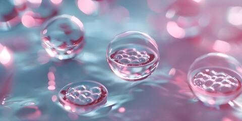 Advanced Cellular Therapy 3D High-Definition Visuals of Embryonic Stem Cells. Concept Stem Cell Research, Advanced Therapy, 3D Visualization, Embryonic Cells, High-Definition Visualization