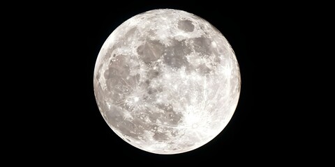 Fototapeta premium A breathtaking sight of a fully illuminated Full Moon emitting a radiant glow. Concept Moon Photography, Lunar Celestial Beauty