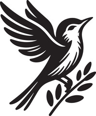 Obraz premium BIRD silhouette on a white background