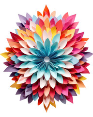 Colorful Abstract Paper Flower in Pop Art Style