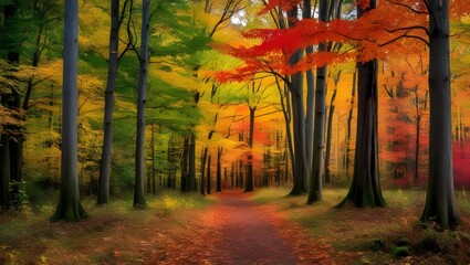 The colors and sounds of a forest in autumn