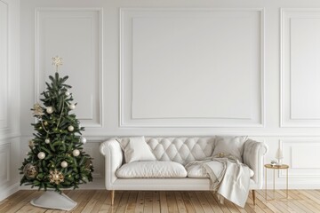 Naklejka premium Living room interior wall mock up