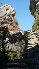 Rocks on a hiking trail close to Aixovall in Andorra in June