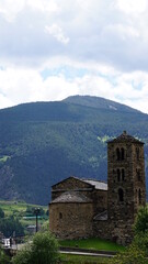 The beautiful Sant Joan de Caselles church in Canillo in Andorra in June