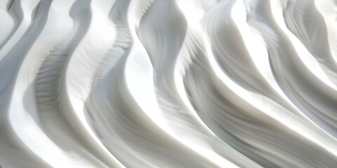 Obraz premium Aerial view of white wave texture background with flat configuration under sunlight. Concept Aerial Views, White Wave Texture, Background, Sunlight, Flat Configuration
