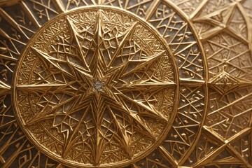 Fototapeta premium Islamic geometric patterns snowflake macro faith in nature