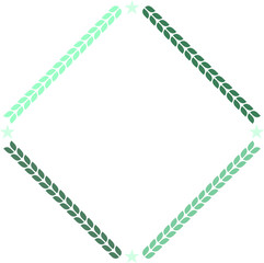 Blank leaf and star frame illustration. Blank copy space of logo for your design. 