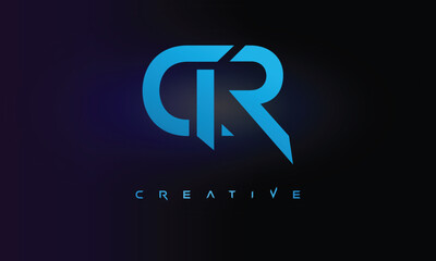 Letter CR logo design creative custom clean two alphabet logo