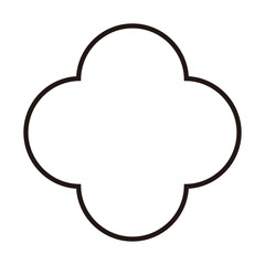 4枚　花　シンプル　モノクロ　白黒　シェイプ