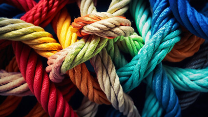 a group of colorful ropes