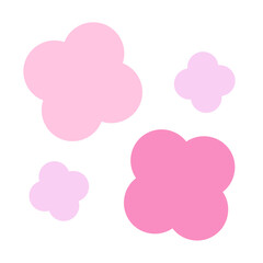 4枚　花　あしらい　シンプル　ピンク