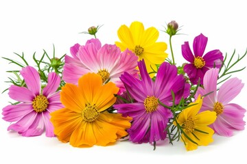 Bright and colorful wildflower bouquet with diverse blossoms featuring a vibrant and cheerful floral arrangement perfect for a lively setting