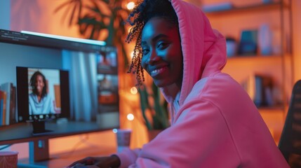 Obraz premium The woman in a hoodie