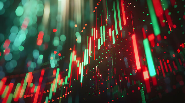 background of a stock market chart floating in the air on a dark background