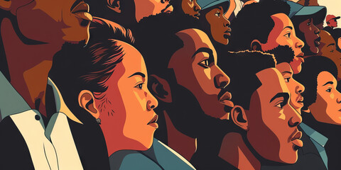 Civil Rights Struggle: Historic images of protests and movements for civil rights, showcasing the fight for equality and justice