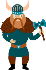 Viking on an isolated white background. 