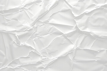 Fototapeta premium white crumpled and creased paper poster texture PNG