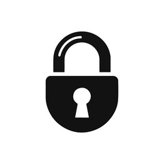 Minimalist Lock Logo Silhouette for Security Branding
