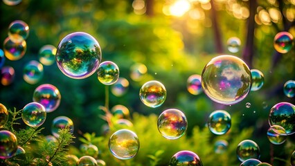 Soap bubbles in nature as a background blur,natural background bubble