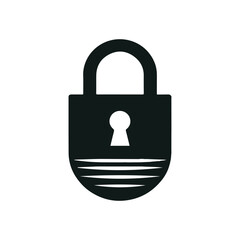 Minimalist Lock Logo Silhouette for Security Branding