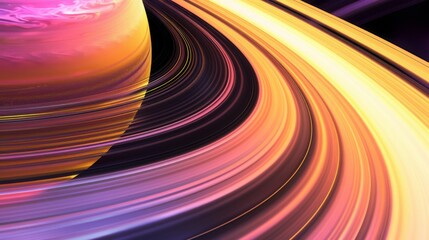  Glorious Saturn's Rings Astronomical Abstract Illustration with Fluff Texture and Fluorescent Colors, Space Station Ultra Detailed Close-Up, Inspired by Nature Abstractions, UHD 16K