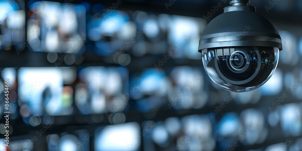 Poster cutting-edge cybersecurity center utilizes high-tech solutions. concept cybersecurity, high-tech sol